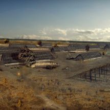 Hypotetická rekonstrukce bylanského sídelního areálu (Autor - Petr Vavrečka)
