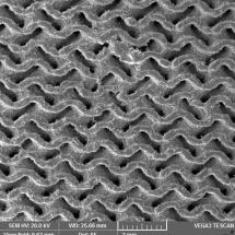 Porézní povrchy implantátu - snímek z elektronového mikroskopu - 15x