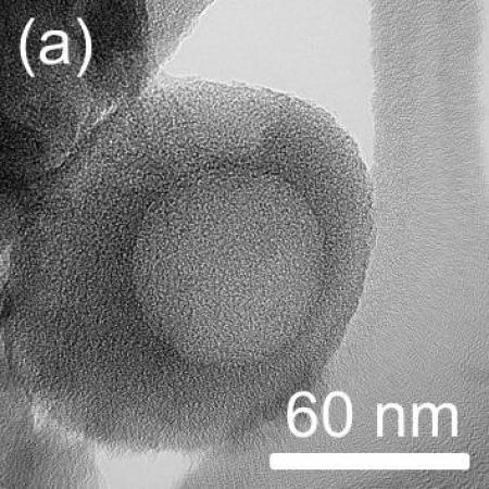 Figure 1 (a) TEM of the hierarchically porous materials